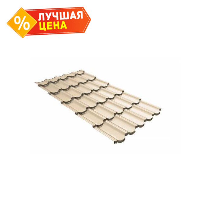 Металлочерепица Grand Line Kvinta plus (Квинта Плюс) 0,45 Полиэстер RAL 1015 Светлая слоновая кость | c 3D резом