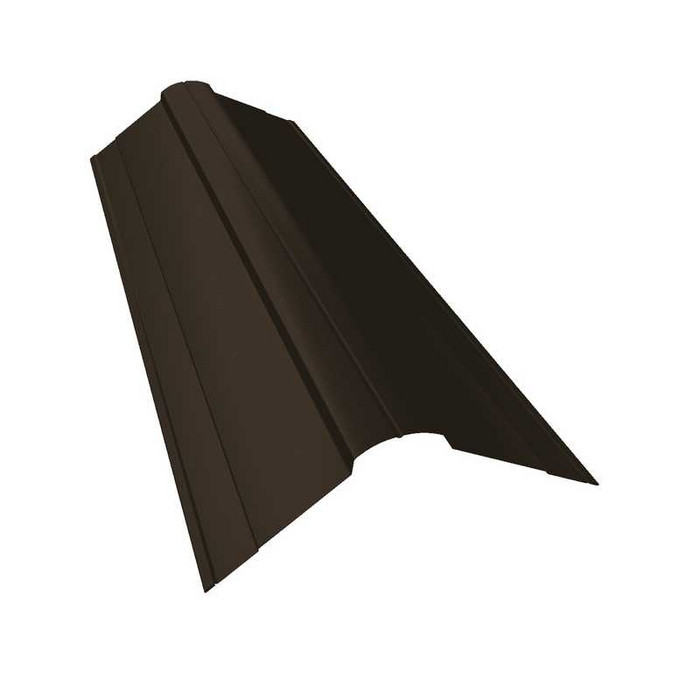 Планка конька фигурного 100x100 0,5 Quarzit lite RR 32 темно-коричневый - фото №1