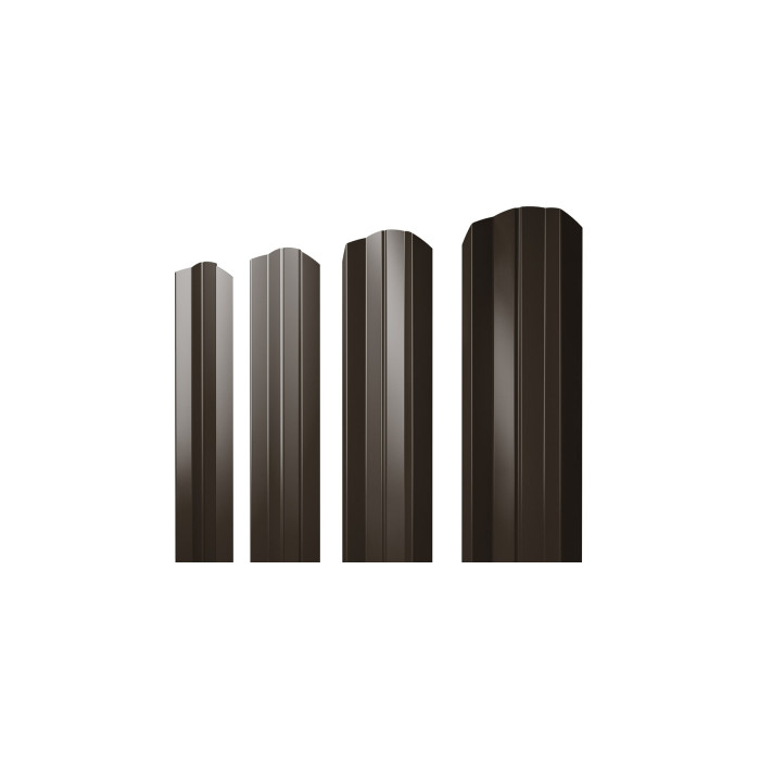 Штакетник М-образный А Grand Line 0,5 GreenCoat Pural BT, matt RR 32 Темно-Коричневый